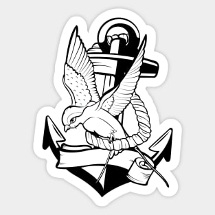 bird and anchor Sticker